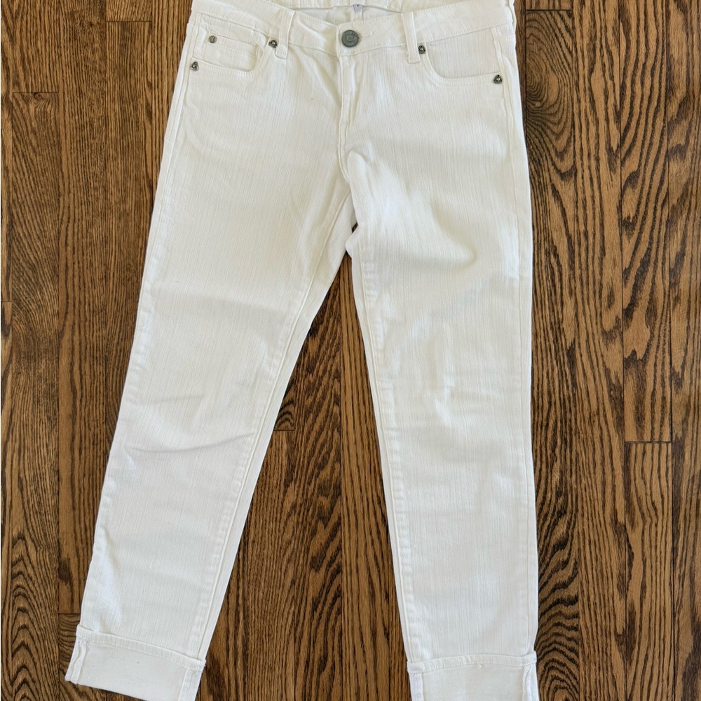 Kut from the Kloth White Katy Boyfriend Cropped Jeans